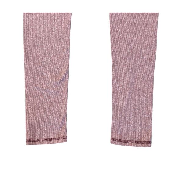 FREE PEOPLE Movement Evolution Leggings Two Tone Pink Ribbed Yoga Pilates Sz SP - Picture 4 of 10
